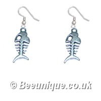 Fish Skeleton Earrings - Click Image to Close